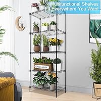 Vista 5 de Whitmor 5 Tier Shelving Unit, Adjustable Storage Shelves with Wheels, Wire Shelving, 400 lbs Capacity per Shelf, Max 2000 lbs Total for Laundry