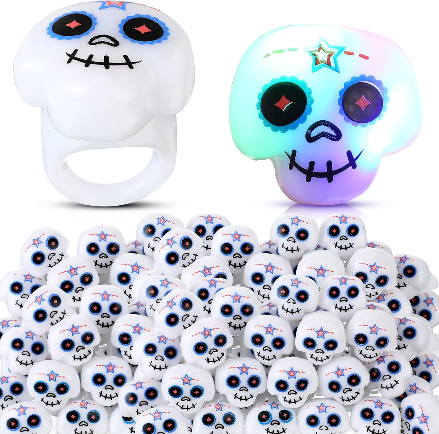 50 Pack Halloween LED Light up Jelly Eyeball, Pumpkin