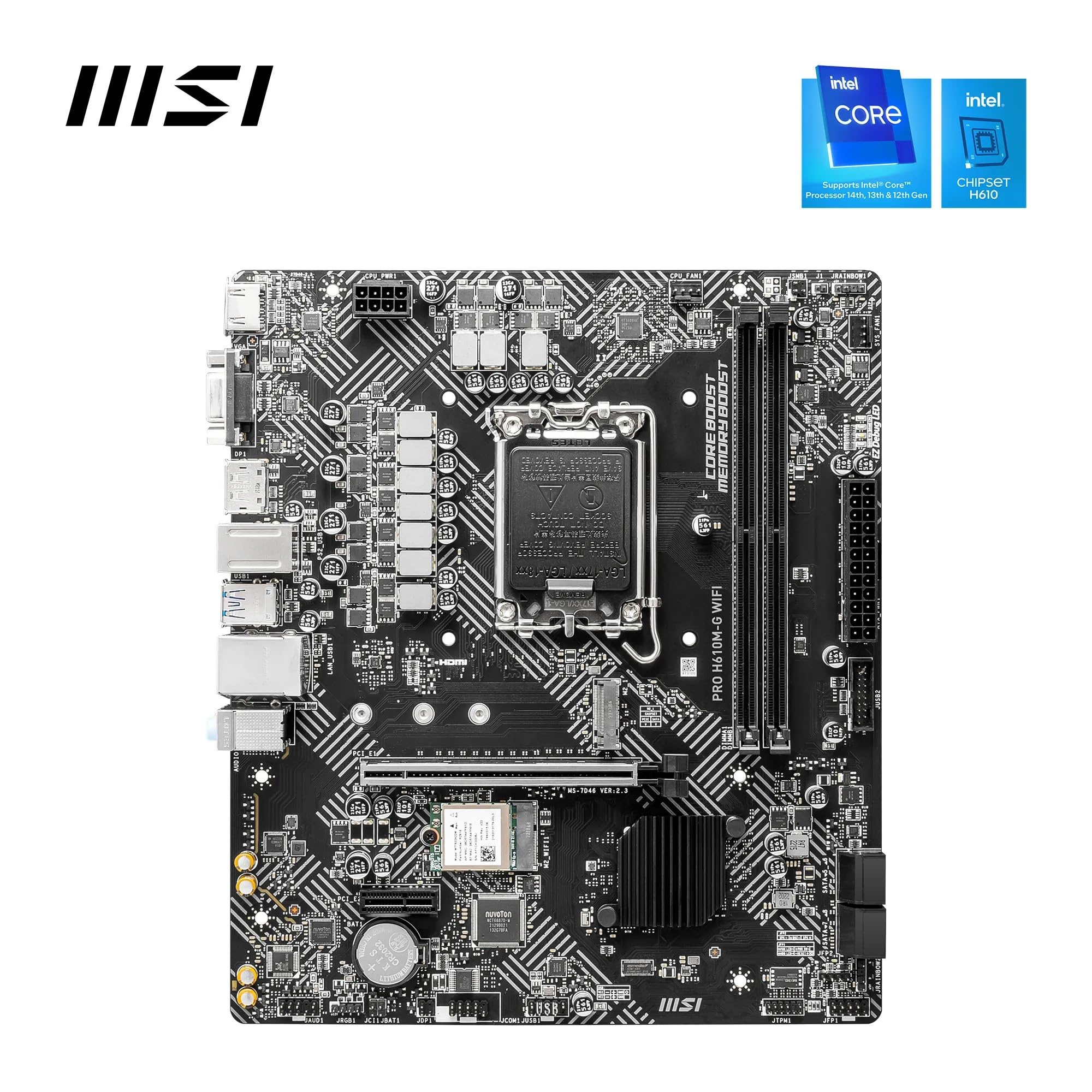 Amazon | MSI PRO H610M-G WiFiマザーボード、Micro-ATX - Intel