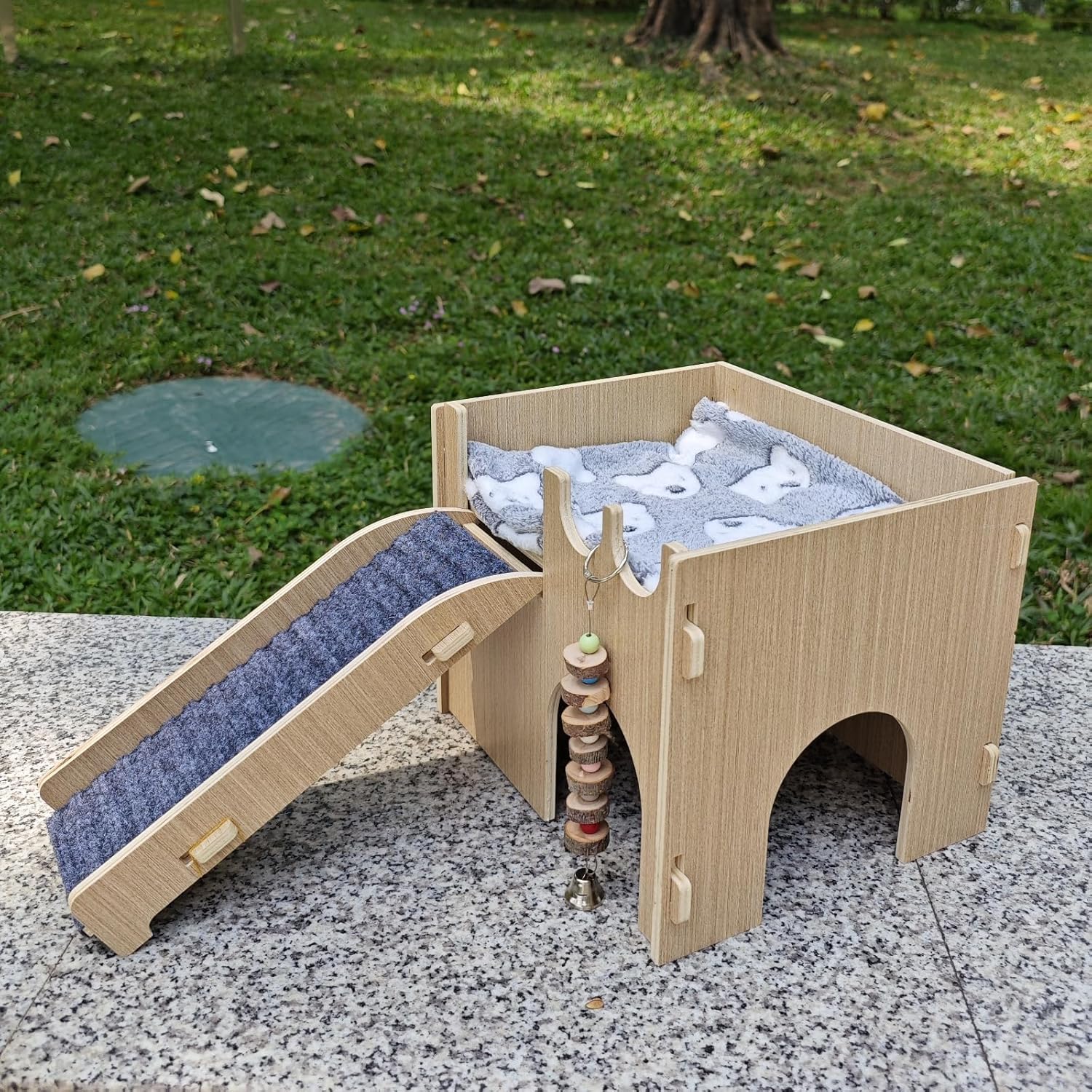 Casa de Conejillo de Indias con Escaleras Y Esteras, Accesorios De Jaula De Hamster Extraíble