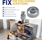 WD12X10231 Dishwasher Lower Rack Wheel and Stud by Canamax - Compatible with General Electric Dishwasher - Replaces AP3994981 1263942 PS1481883 EA1481883 GCD4800L00BB GCD4800L00SS - PACK OF 8