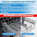 Mise à jour W10350376 W10350374 Lave-vaisselle Top Rack Parts pour Kenmore / Kitchenaid Pièces de lave-vaisselle Rack supérieur, W10195840 W10712394 Pièces de sac de lave-vaisselle pour lave-linge de bain à remous Pièces de dessus de sac(10 Boîtes)