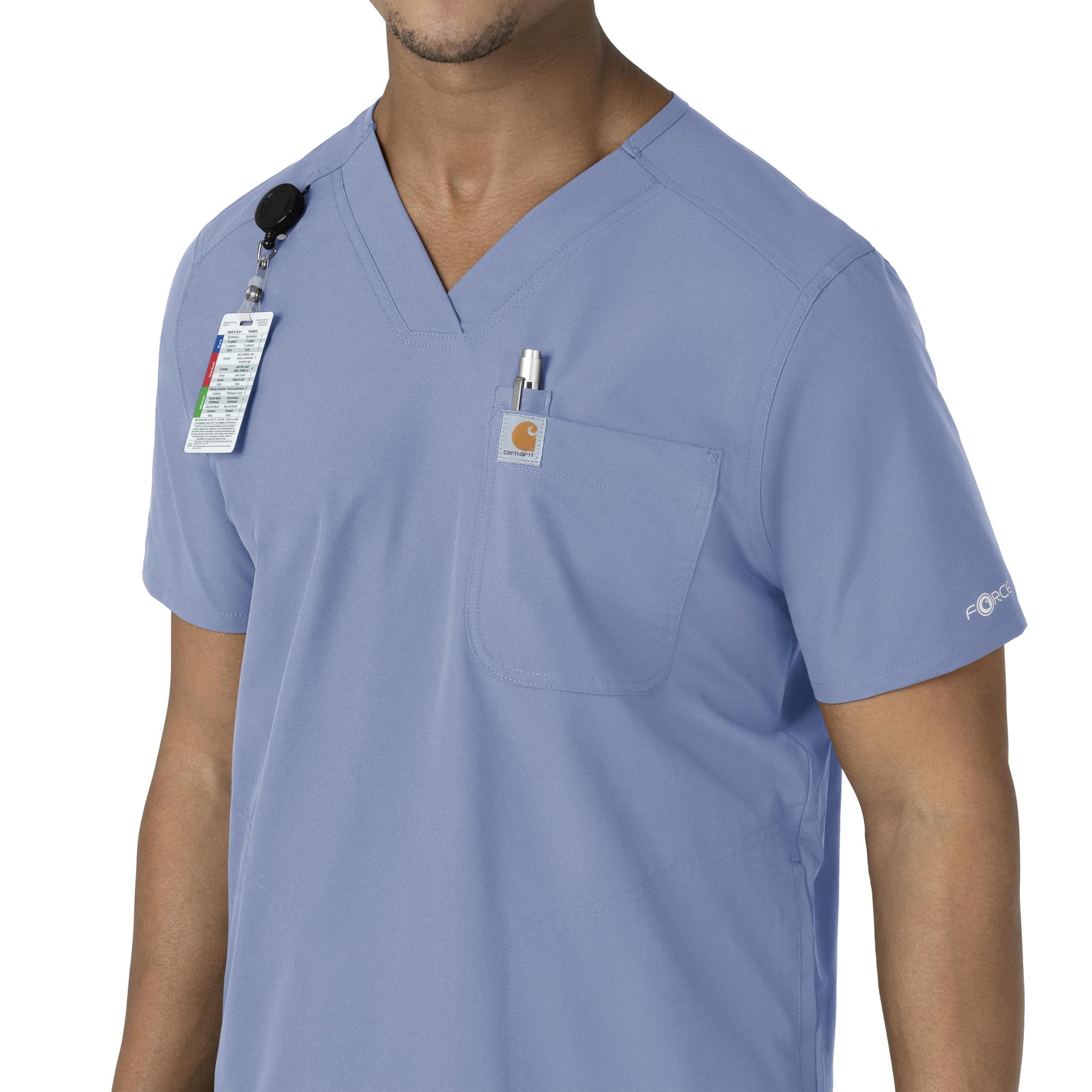 Carhartt Scrubs C15106 Force Herren-Top mit Brusttasche, Moderne Passform