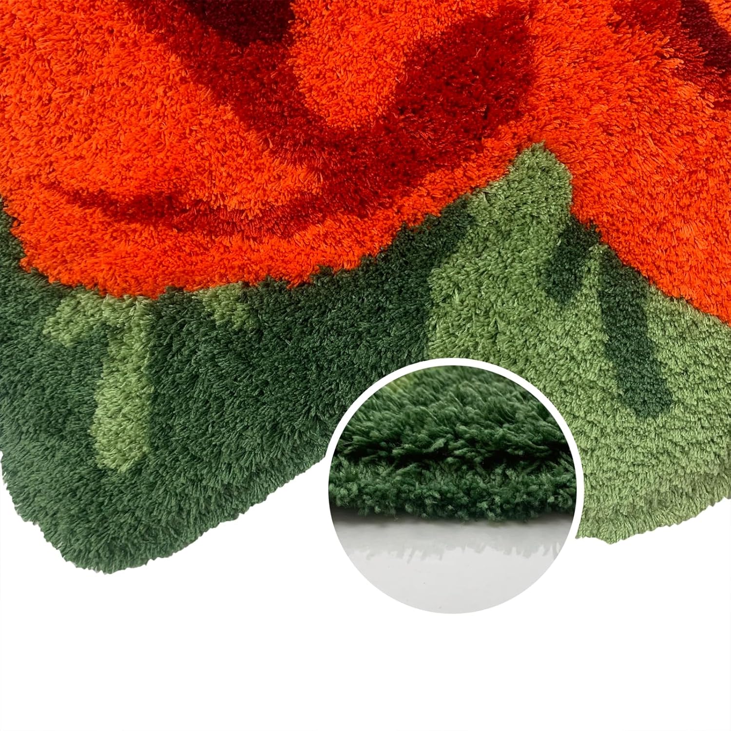 USTIDE Fluffy Rose Rug,Soft Rose Bath Rug Handmade Doormat Rug Modern Carpets Washable Floor Mat for Bathroom,Porch Door High Pile