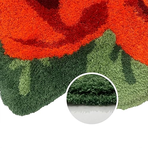 Miniatura 4 de USTIDE Alfombra esponjosa de color rosa, suave y lanudo hecha a mano, alfombra moderna, lavable, para sala de estar, lavandería, pasillo, baño, pelo