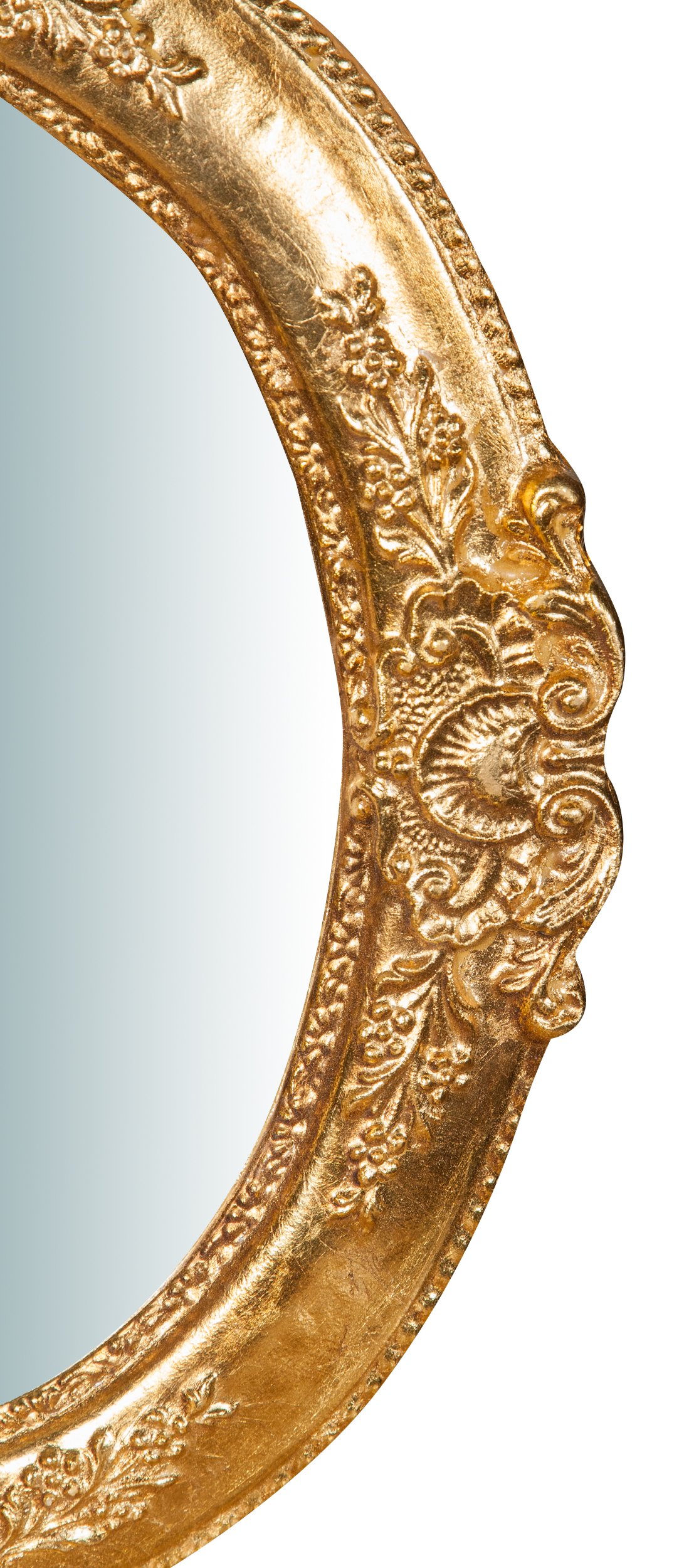 Specchiera Da Parete Shabby Chic In Legno E Foglia Oro - 40x32 Cm, Artigianato Fiorentino, Made In Italy