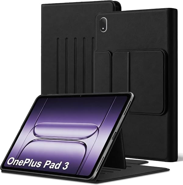 Funda para OnePlus Pad 3 de 13.2 pulgadas (2025), cubierta trasera ultra delgada con soporte multiángulo, resistente a golpes, funda protectora de cuero PU premium