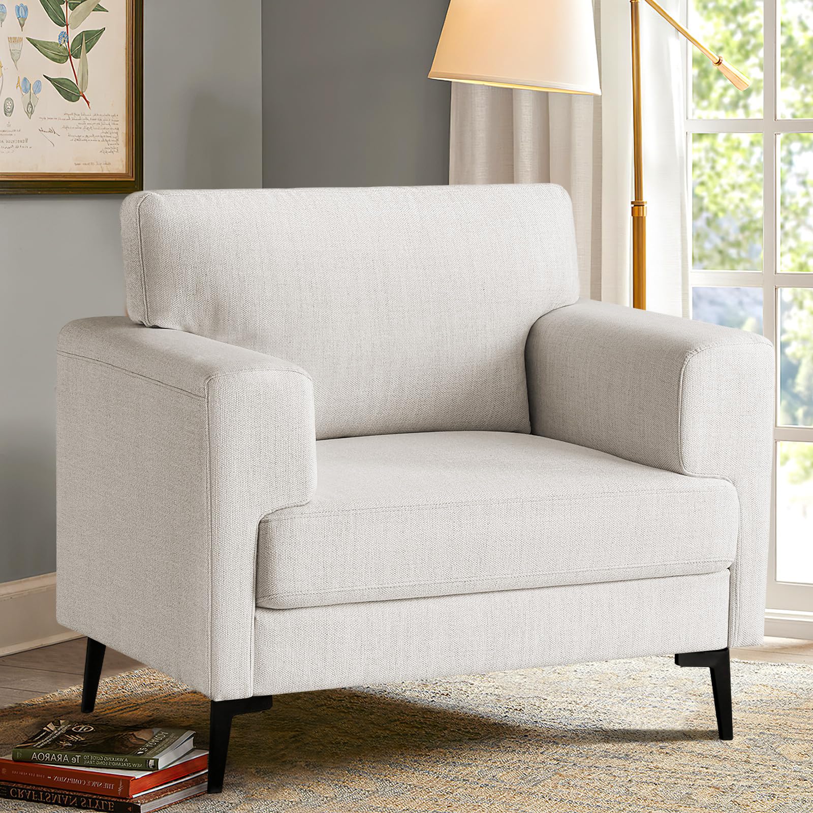 CDCASA Oversized Accent Chair in Beige