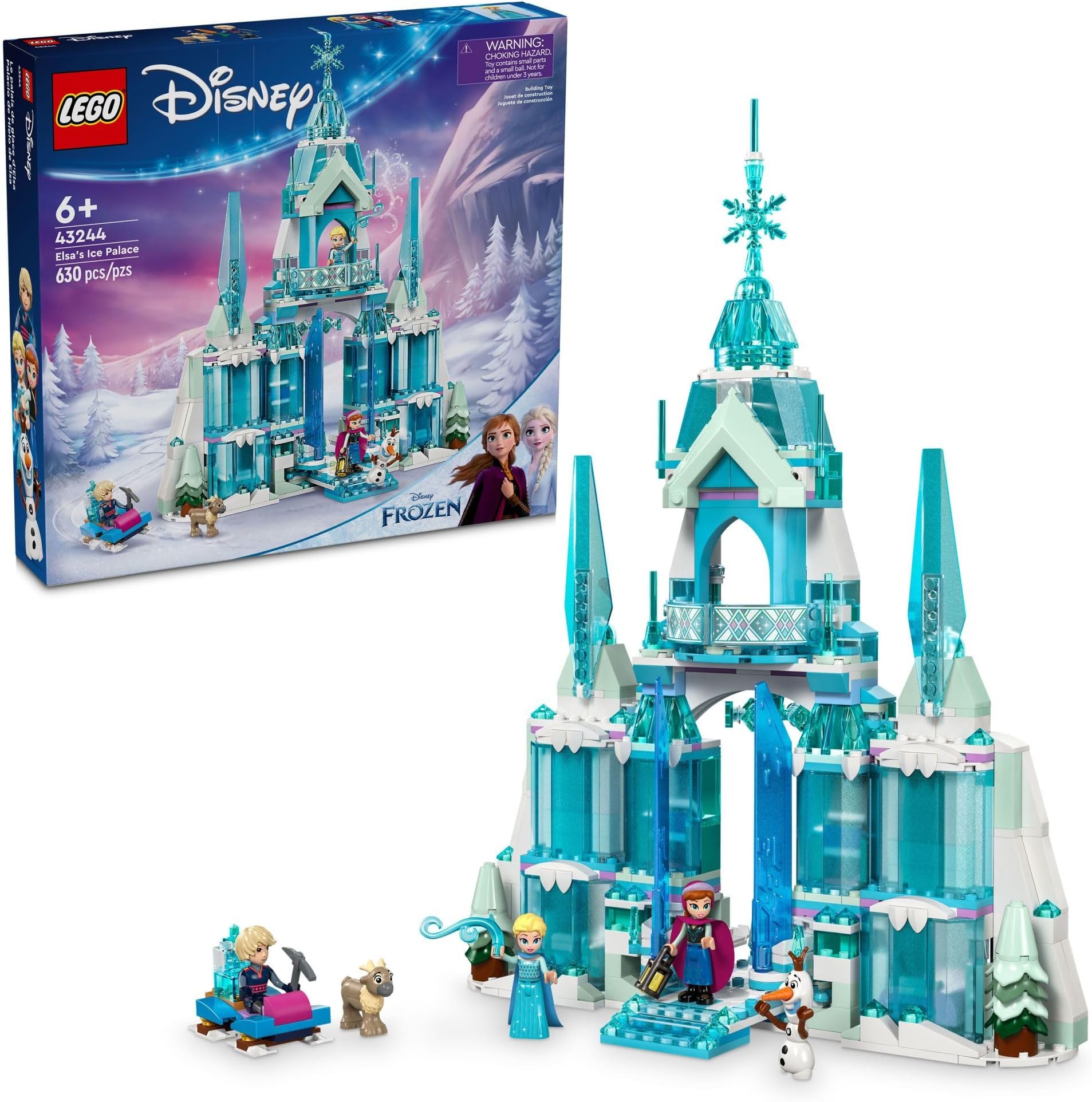 Disney Frozen Elsa’s Ice Palace Building Set for Kids, Princess Castle with Anna and Elsa Mini-Doll Figures, Disney Princess Toy Gift Idea for Girls, Boys and Movie Fans Ages 6 and Up, 43244