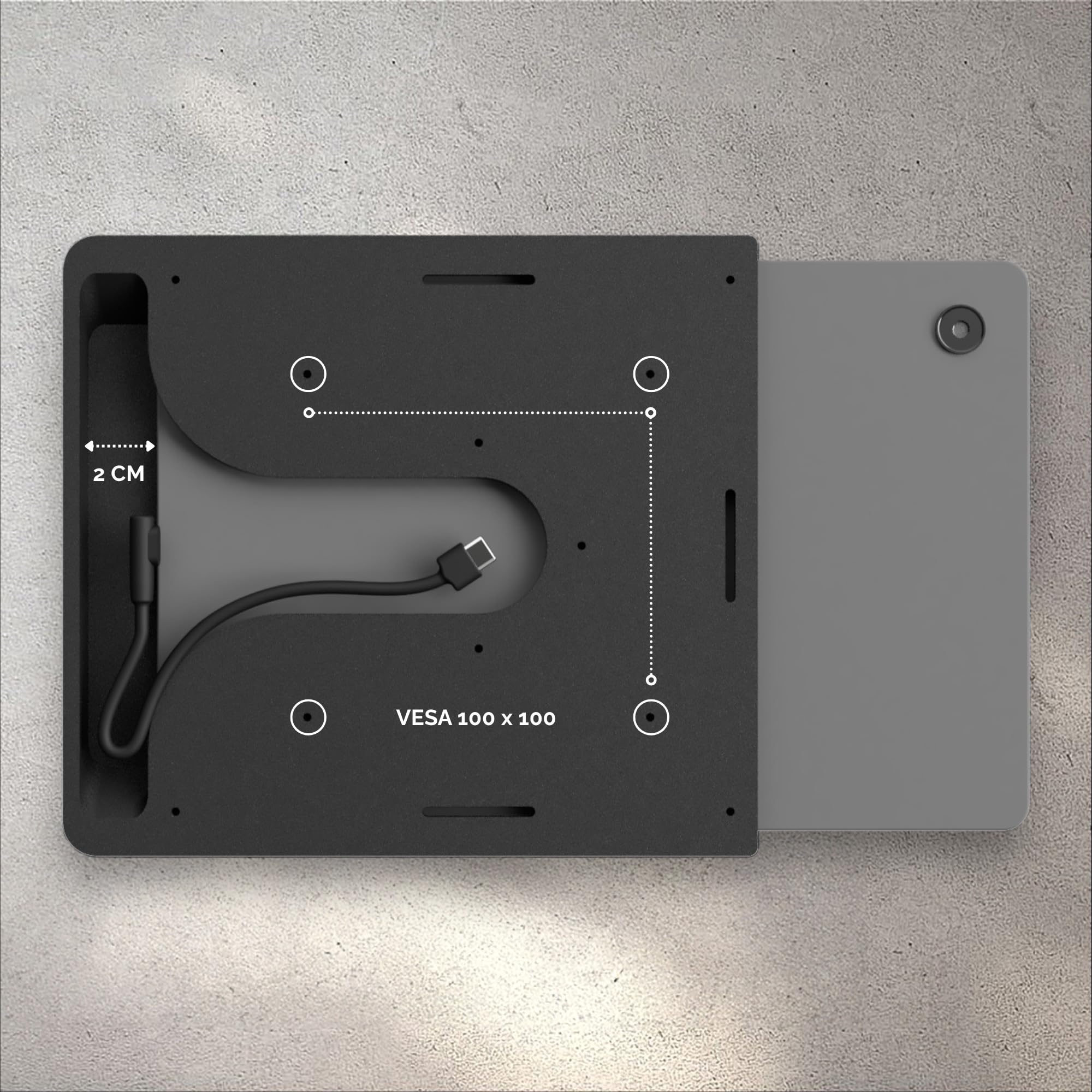Supporto Tablet da Parete per Samsung Galaxy Tab A9+ A11 Plus 11 Pollici - Estraibile Sottile Nero