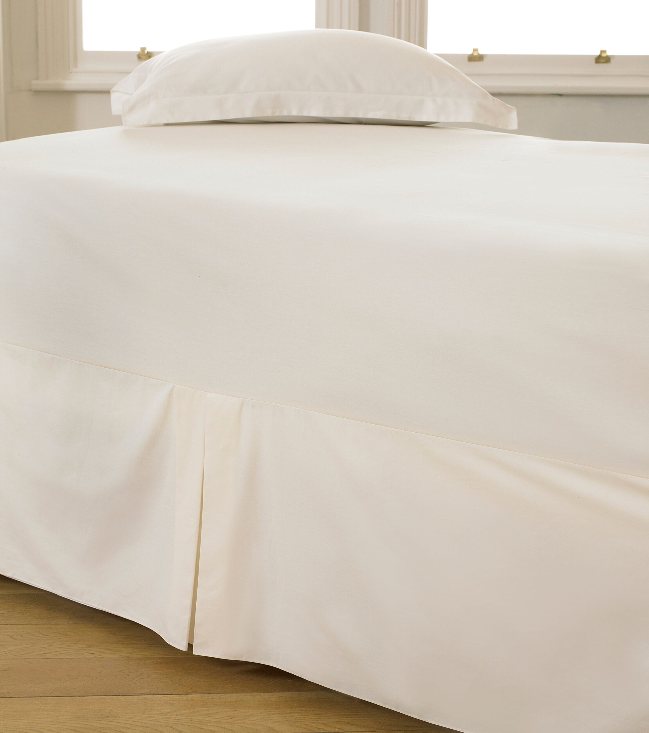 100% Egyptian Cotton 200 Thread Count Fitted Valance Sheet (Single 91 x 191 + 25 cm Deep + 40 cm drop, Ivory)
