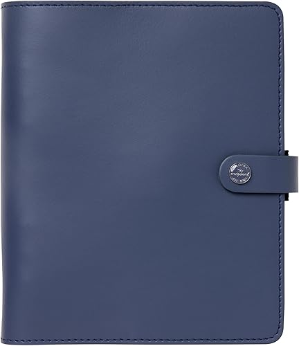 Filofax The Original Organizador, tamaño A5, azul medianoche, cuero, seis anillos, calendario semanal para ver, multilingüe, 2024 (C022661-24)