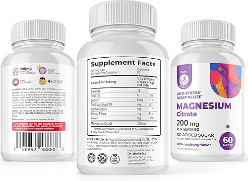 Miniatura 5 de Gomitas de vitamina C, 120 unidades para niños y adultos, 240 mg y magnesio 200 mg gomitas – Vitaminas masticables de apoyo inmunológico bajas en