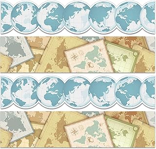 Travel The Map Globes Bulletin Board Border Classroom Bulletin Border Wall Decor Restroom Decoration (59 Ft)