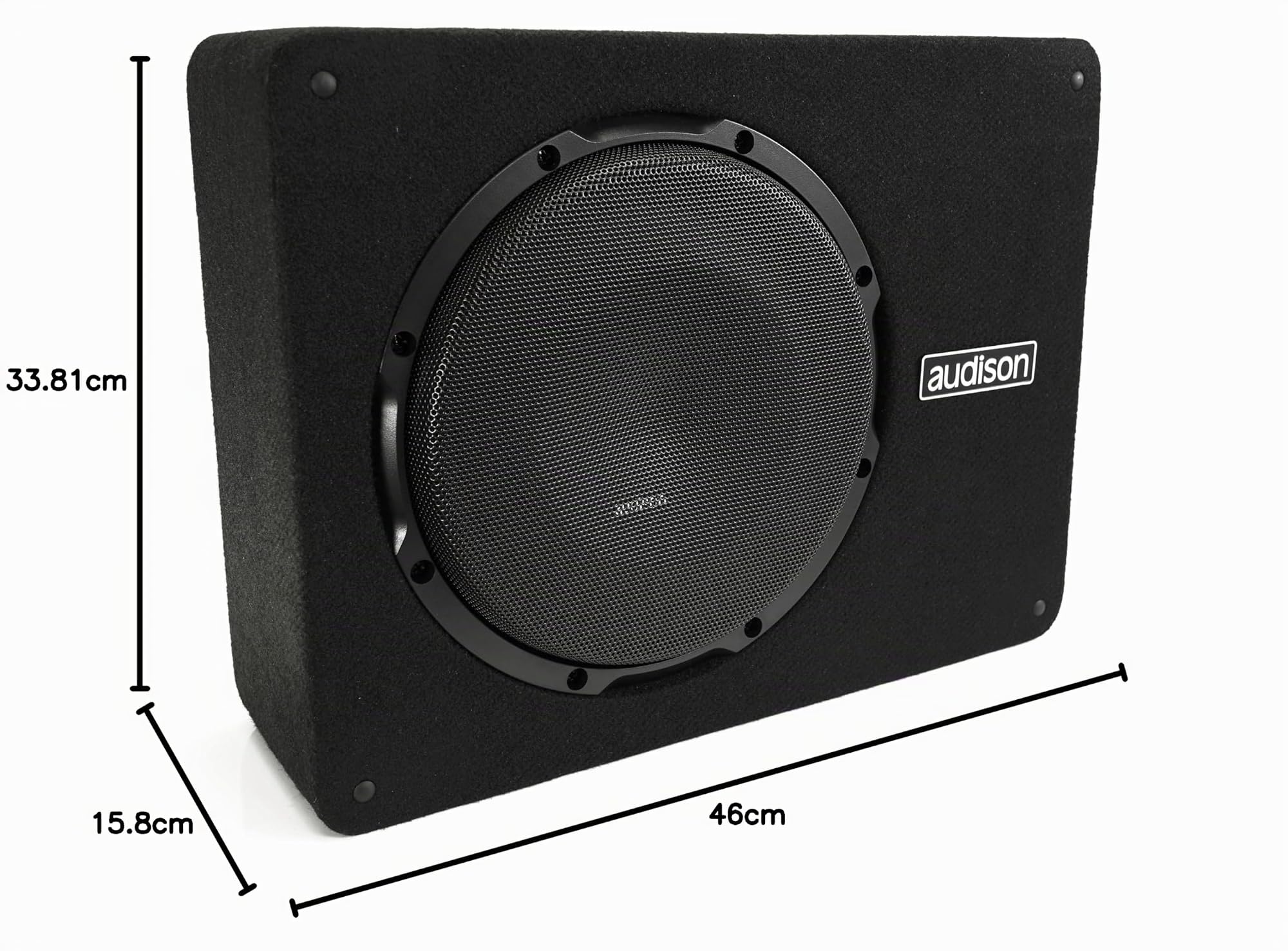 Audison APBX 10 AS2 Subwoofer Activo con Driver De 250 Mm, Amplificador 400 W RMS, Tecnología He-Li, Diseño 2S² Down-Firing/Up-Firing, Control Remoto, Negro