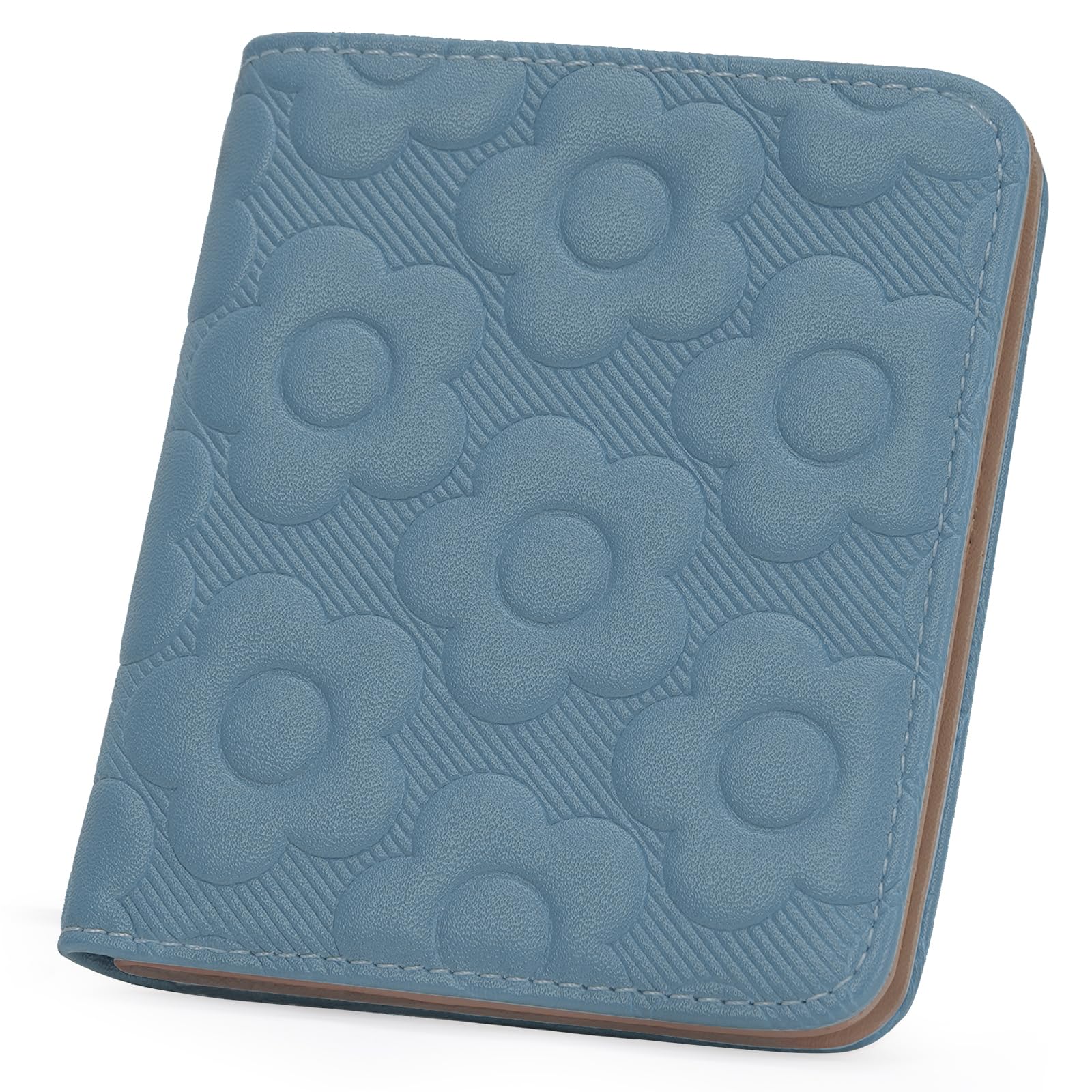 VIMUTI Womens Wallet,Slim Small Wallet Women RFID Bifold Compact Wallets for Women 3D Embossed Leather Wallet with ID Credit Card Holder Zipper Coin