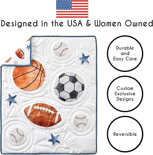 Miniatura 4 de Sweet Jojo Designs Juego de ropa de cama para cuna de bebé, manta para cuarto de bebé, sábana ajustable, falda apilador de pañales, 4 piezas,