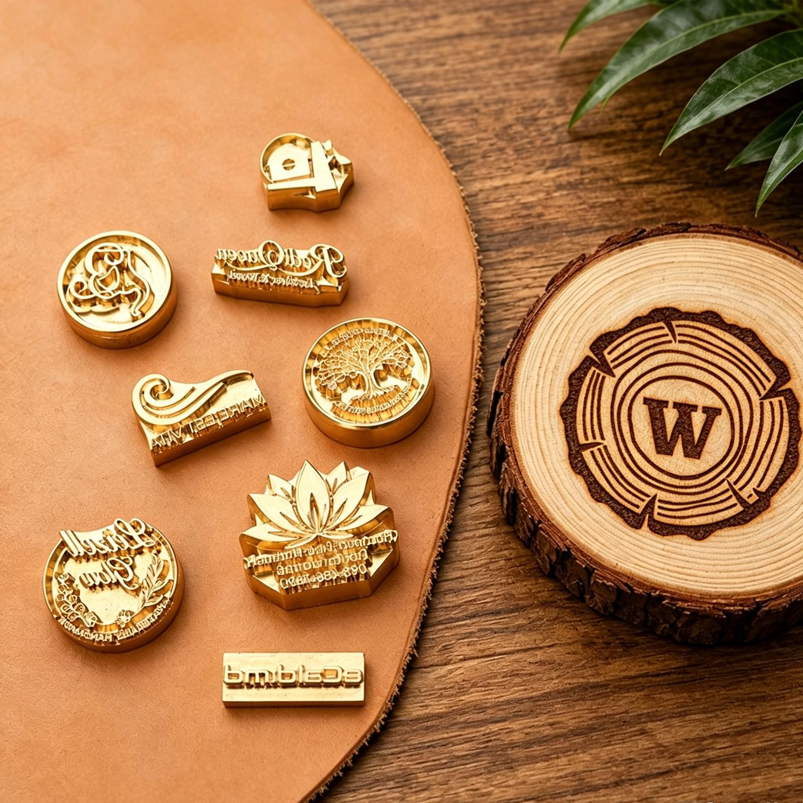 Stempel für Holz, Leder, Burger, handgefertigte Geschenke，8cm
