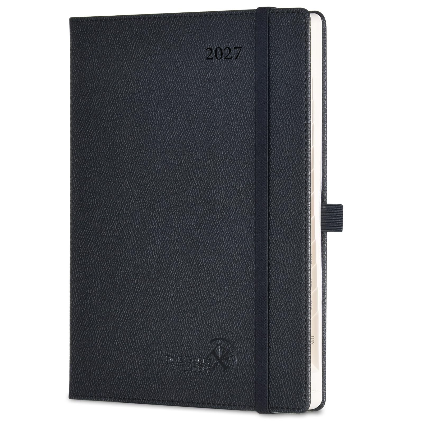 POPRUN A5 2027 Diary Week To View Pu Hardback Weekly Planner Horizontal โ image 1