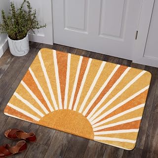 Lahome Boho Sun Print Area Rug - 2x3 Small Washable Rug Modern Abstract ...