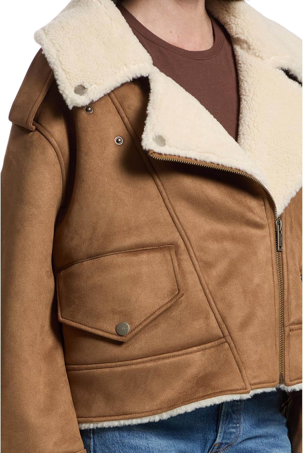 UGG Women's Finnian Luxefluff Moto Jacket - Image 4