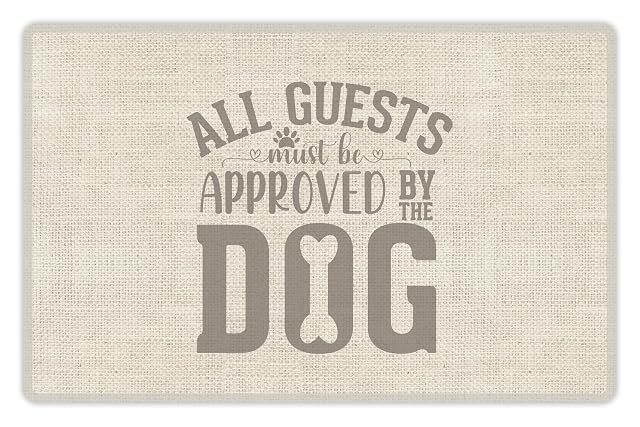 VINILIKO Design - Alfombrilla Impermeable Vinílica para comedero de Mascota, Todos los Invitados…. 48x75 cm