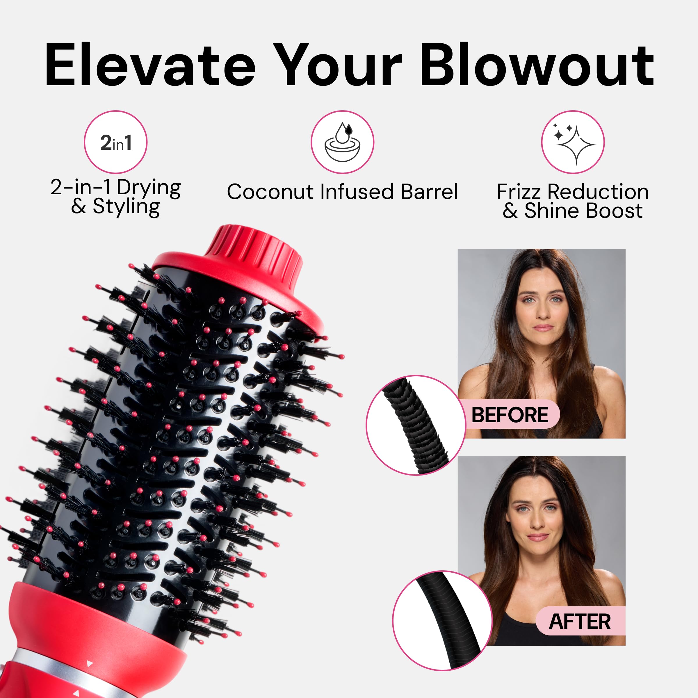 L'ANGE VolumeBoost 60mm 2-in-1 Ceramic Volumizing Brush Dryer