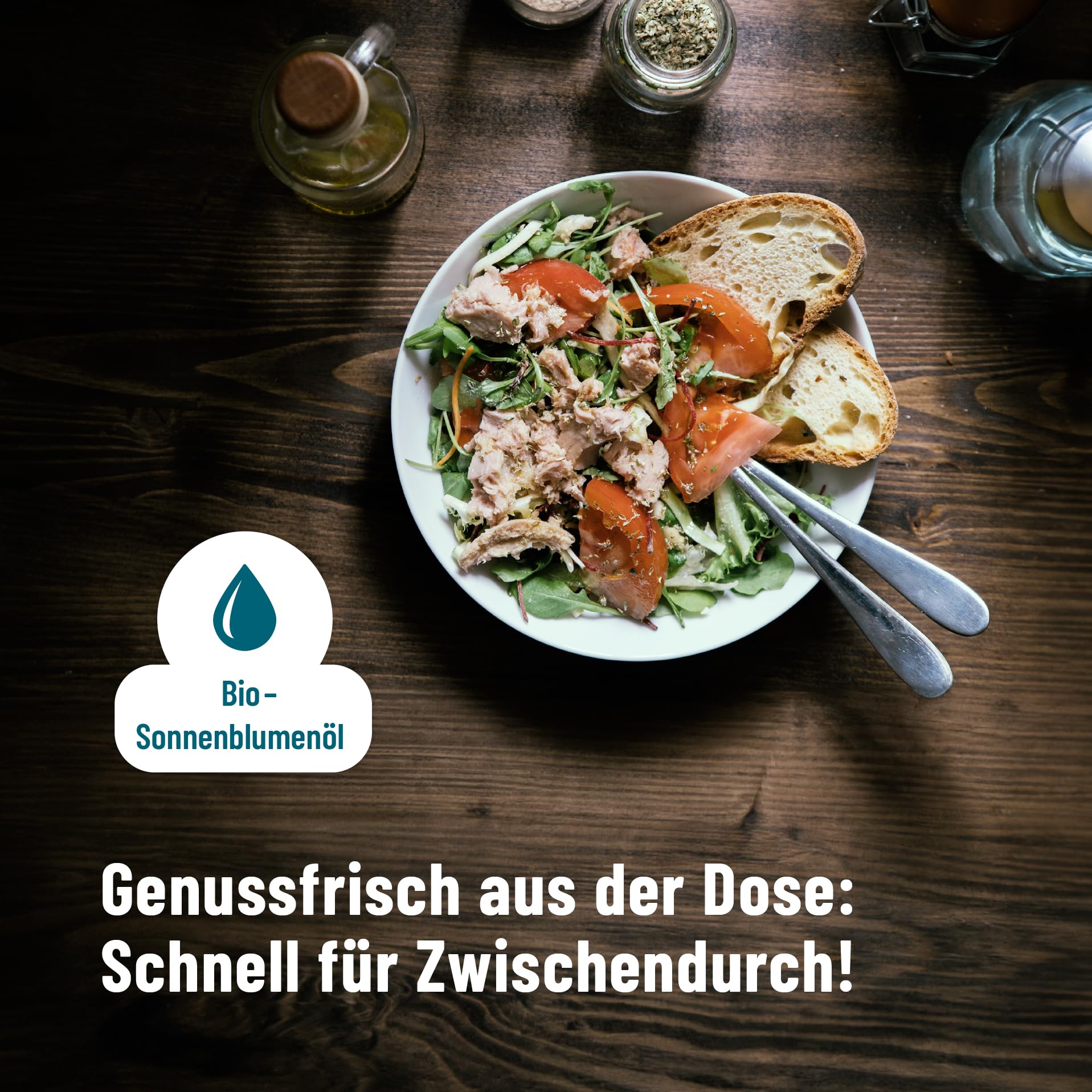 Fontaine - Thunfischsalat Texas - 200 g - 5er Pack - mit Bonito Thunfischfilets aus 100% zertifizierter, nachhaltiger Fischerei und Bio-Gemüse aus kontrolliertem Anbau