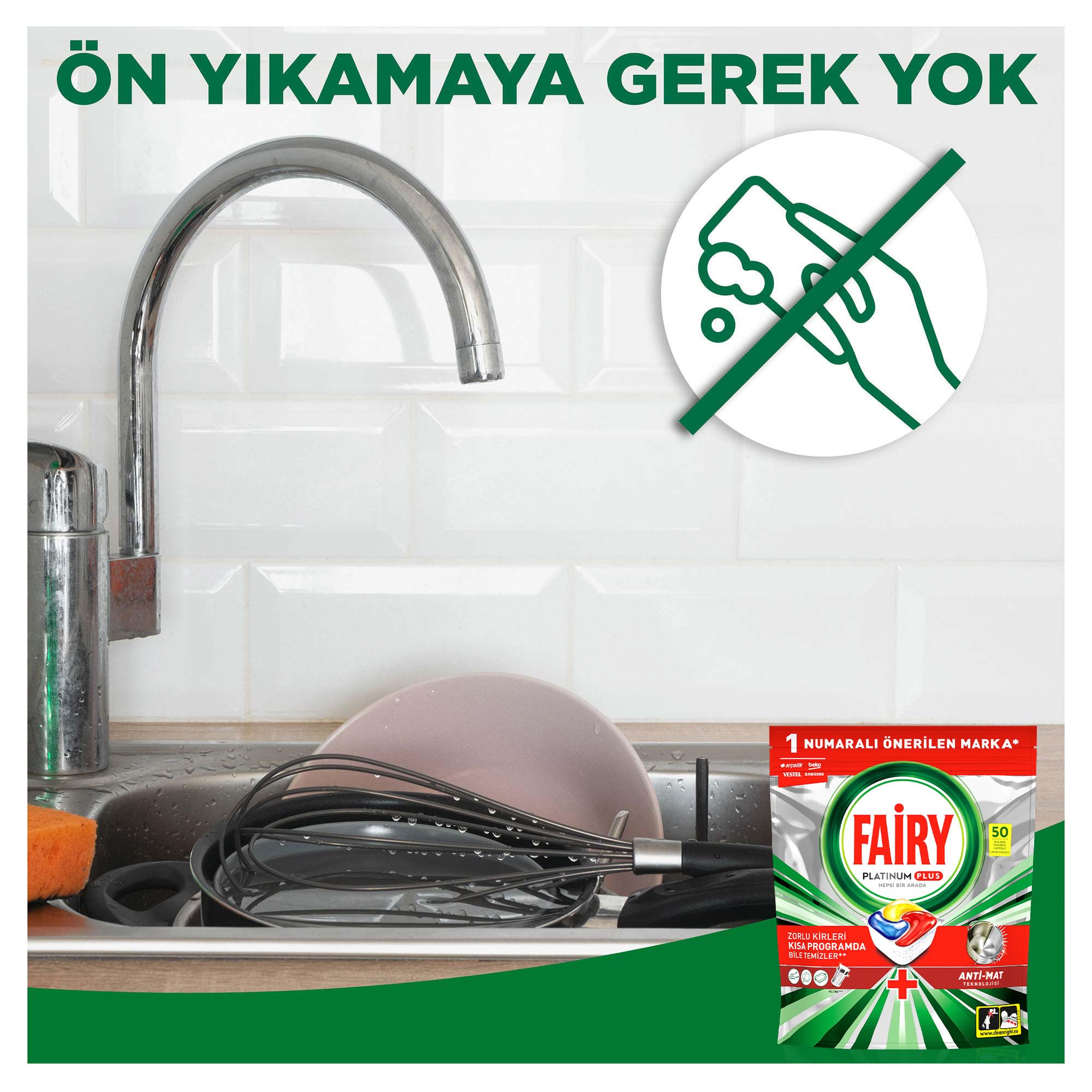 Fairy Platinum Plus, Kapsułki do zmywarki, All-in-One, Cytrynowe, 50 sztuk (2 x 25), Z funkcją nabłyszczania i ochroną szkła