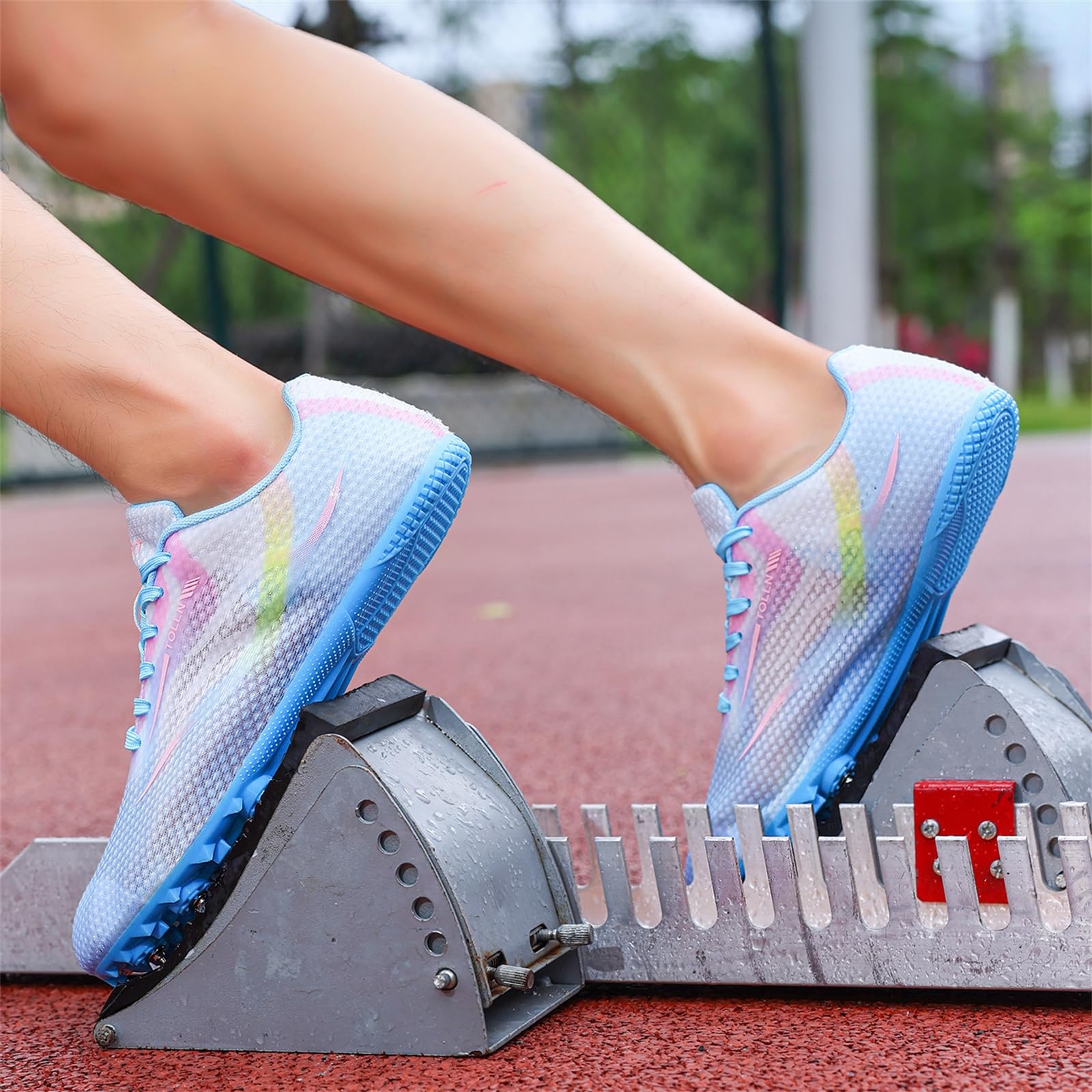 Zapatillas De Atletismo con Clavos Hombre Y Mujer Zapatillas De Salto De Velocidad Ligeras para Niños Zapatillas De Atletismo para Carreras