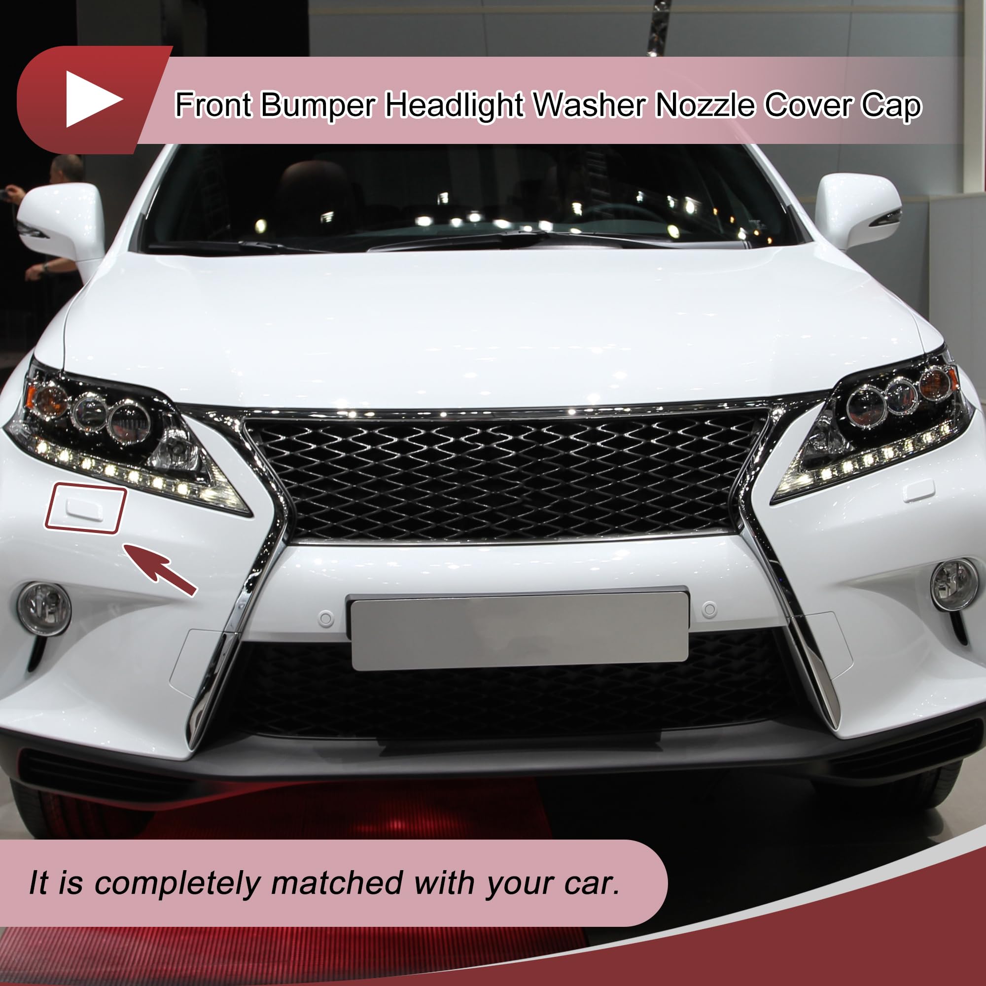 HEROFFIX Front Right Bumper Headlight Washer Nozzle Cover Cap No.8535348050 Bumper Trim Nozzle Cover for Lexus RX350 2019-2022, for Lexus RX450h 19-22 Black