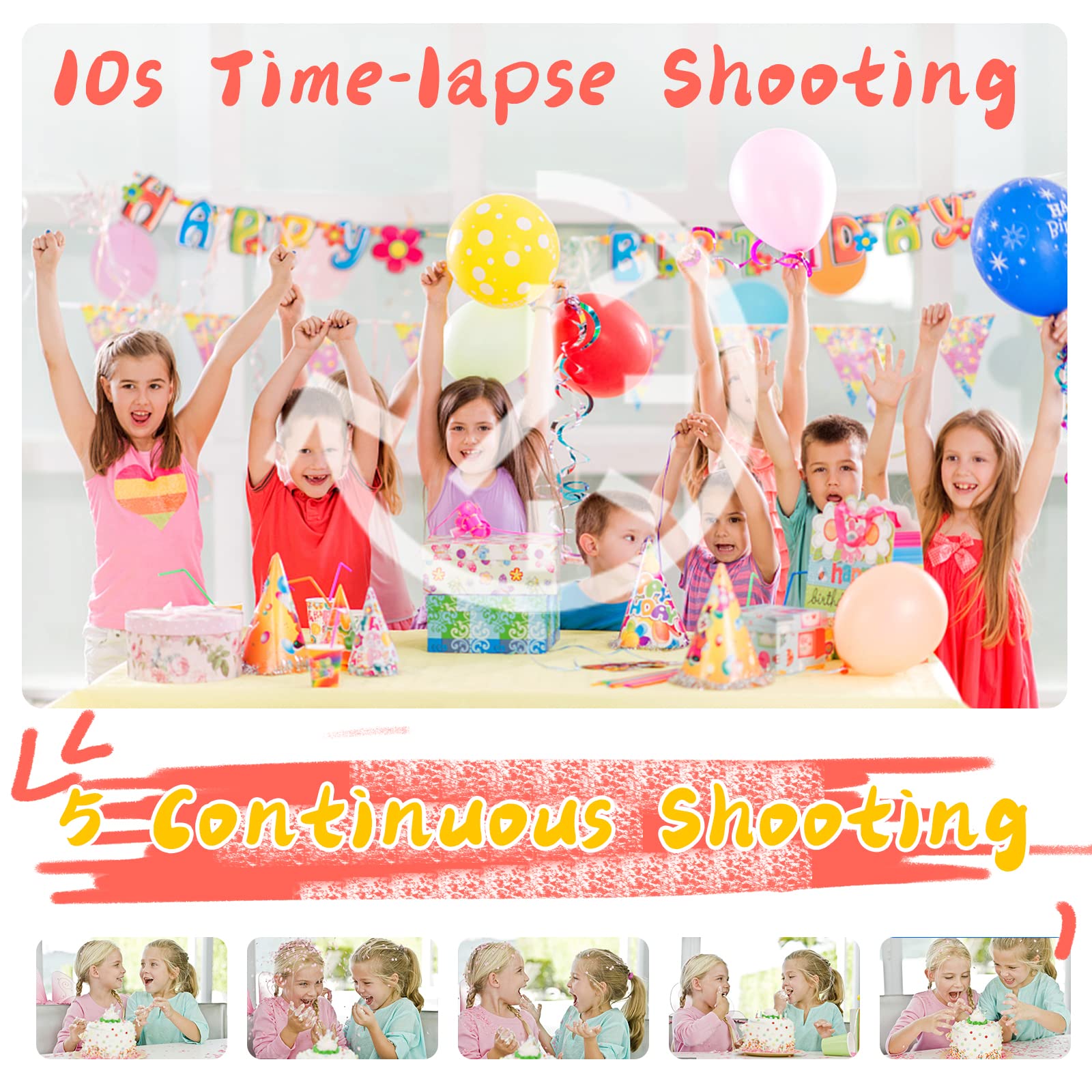 Ushining Macchina Fotografica Istantanea Bambini, 2,4 Pollici Fotocamera Istantanea Bambini, 1080P HD Videocamera con 32GB SD Scheda 3 Rotoli di Carta da Stampa 5 Penne colorate, Regali per 3-12 Anni