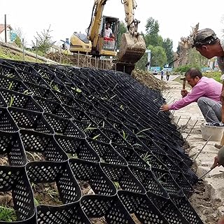 Geogrid Scalable Park Garden Geogrid, Anti-Slip Driveway Folding Ground Grid/Gravel Stabilizer, Retaining Wall Grid Paver for Subgrade Work (Size : 3mx8m (9.8ftx26.2ft))