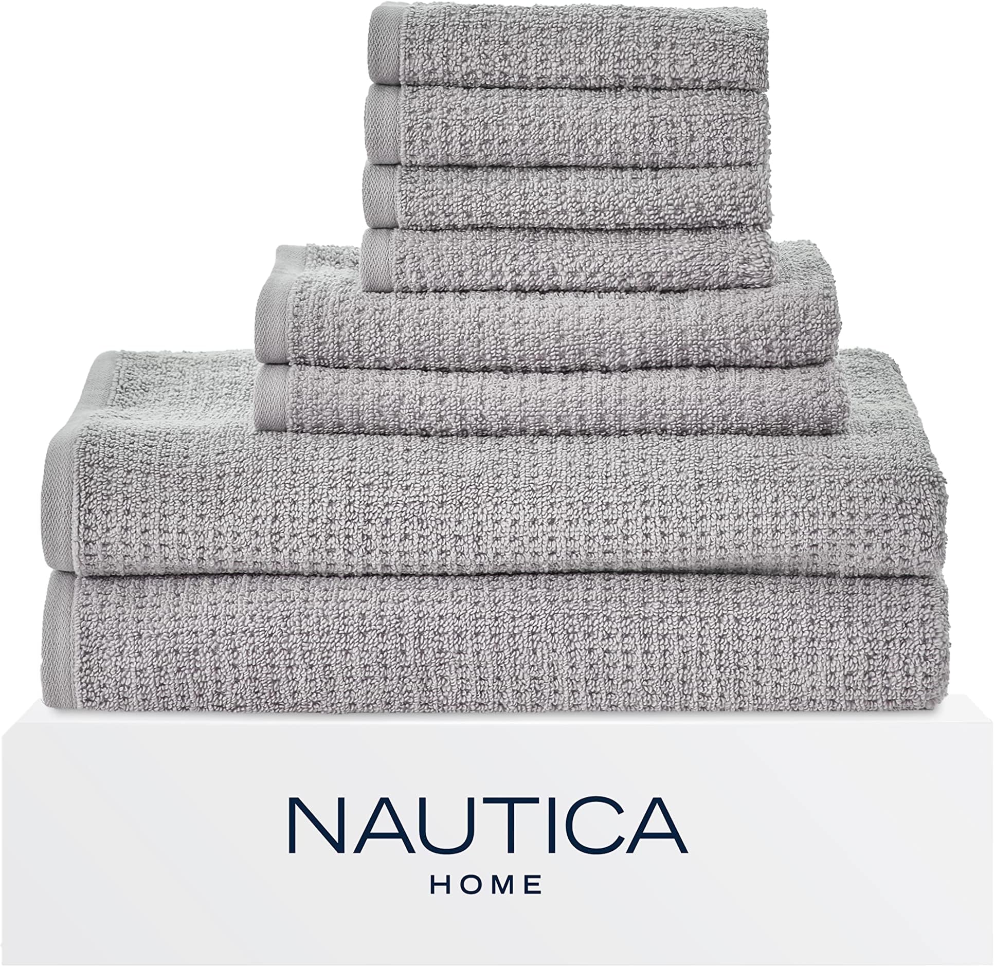 8pc Bath Towels Set, Highly Absorbent & Quick Dry Towel, Stylish Bathroom Decor & Dorm Room Essentials (Oasis Grey, 8pc)