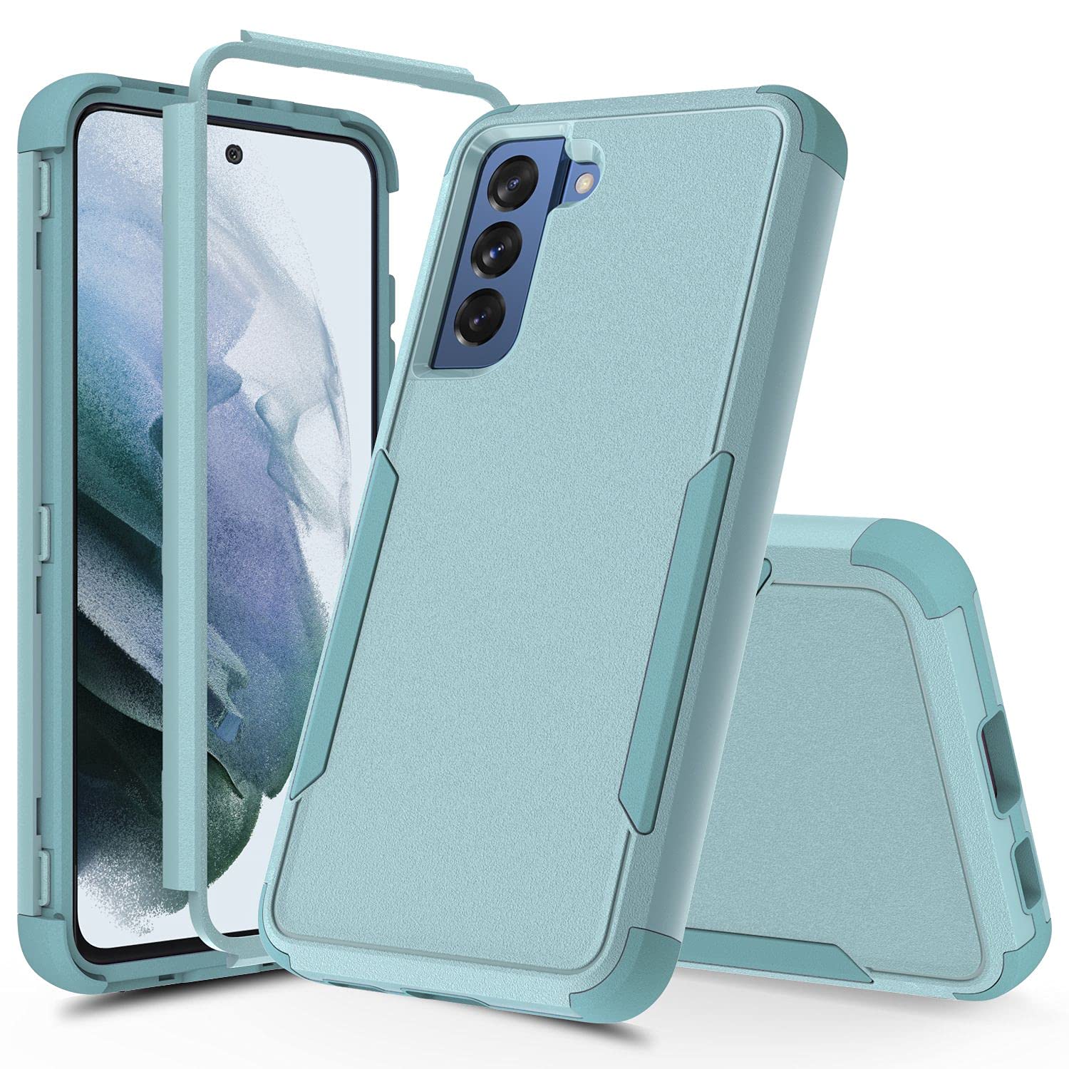 Sandstone® Armor Case for Samsung Galaxy S21 Fe 3 Layer Heavy Duty Shockproof Rubber Rugged Bumper Hard Pc TPE Shell Full Body Drop Protective Cover - Aqua (B09GKBS3JL) Amazon Price History, Amazon Price Tracker