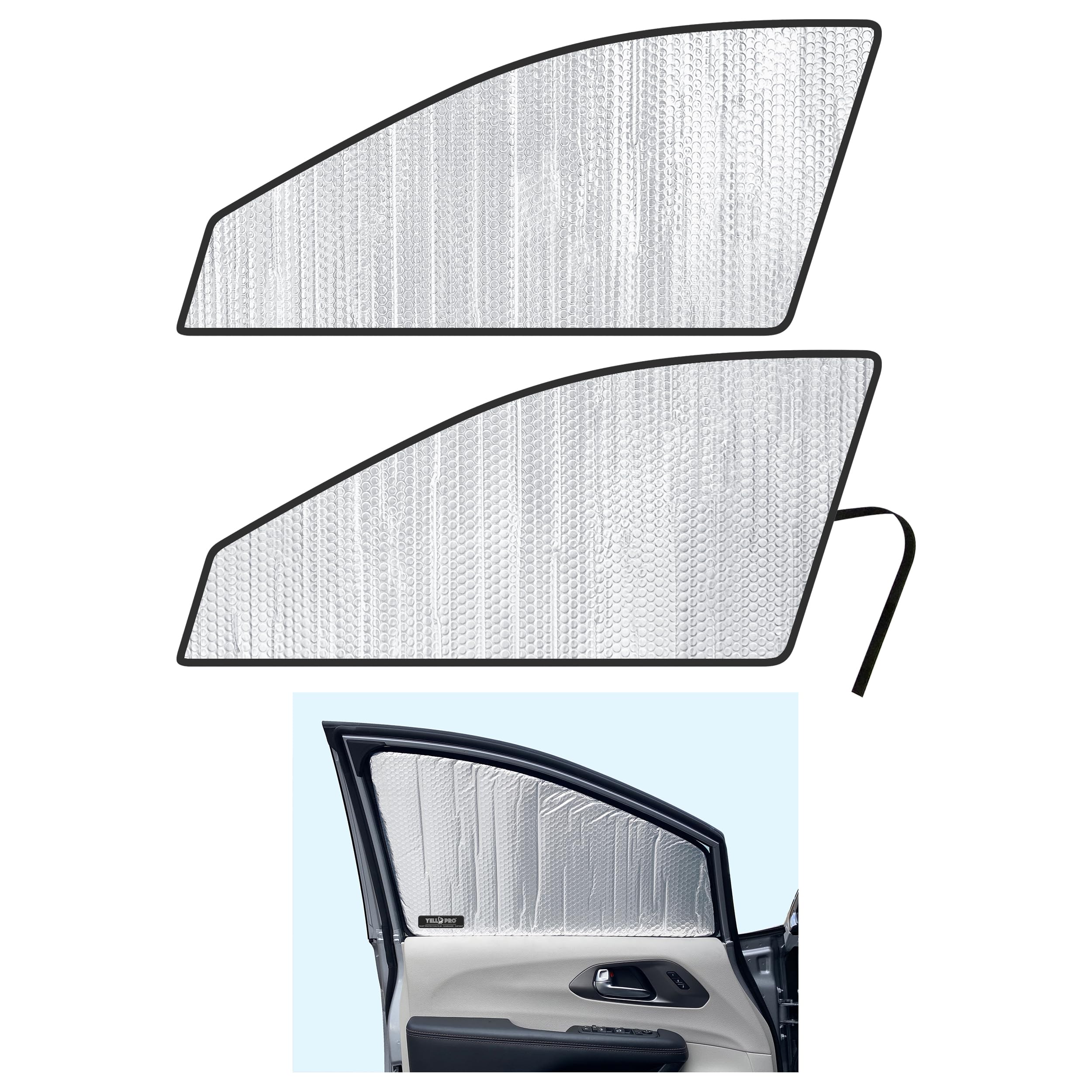 Side Window Front Seat Reflective Sunshade Custom Fit for 2017 2018 2019 2020 2021 2022 2023 2024 2025 Chrysler Pacifica Minivan, Hybrid, LX, Touring, Touring L, Touring L Plus, Limited (2pcs)