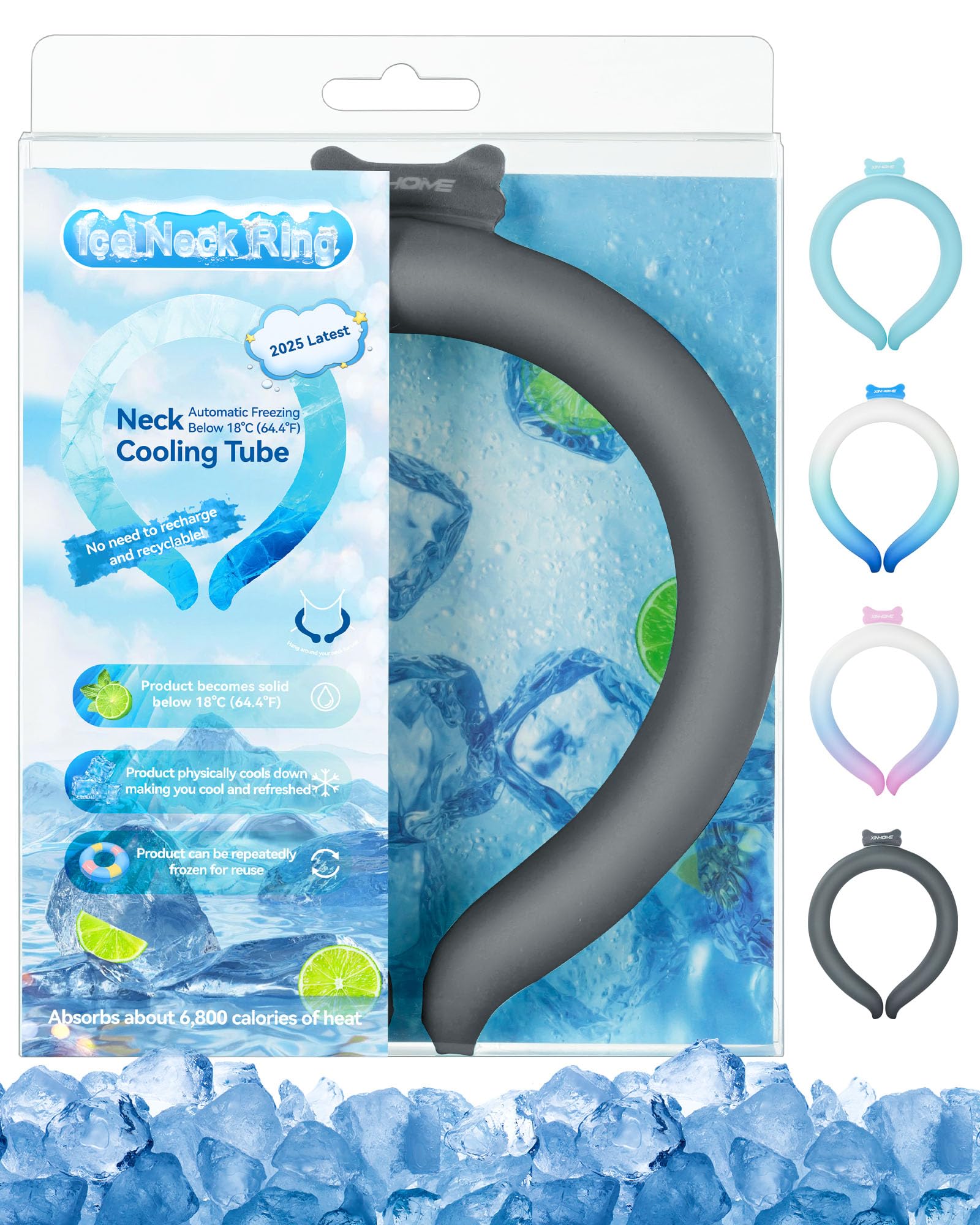 Photo 1 of XINHOME Neck Cooling Tube Wrap - Reusable Gel Ice Pack for Hot Weather