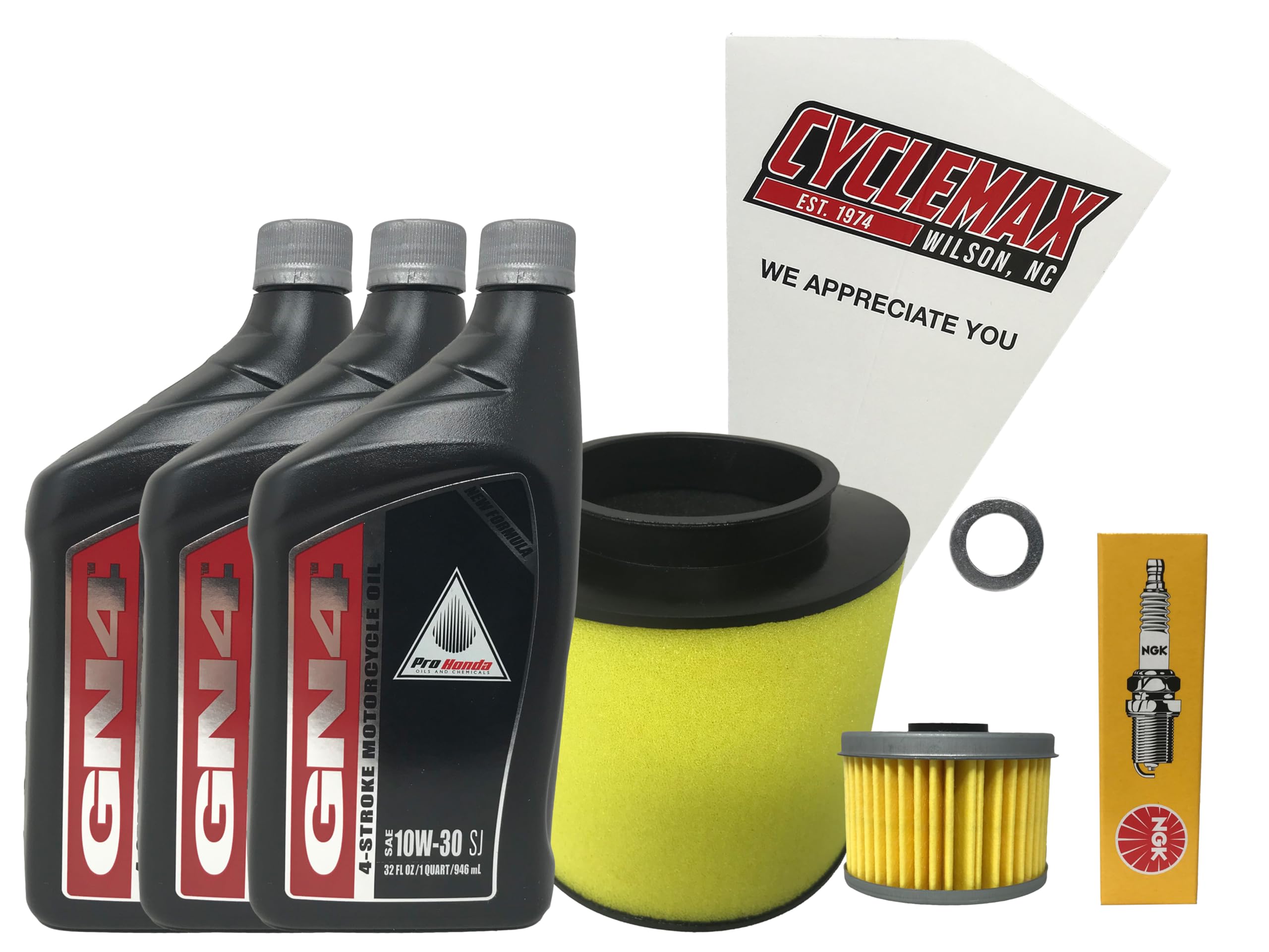 Cyclemax Tune Up Kit compatible with 1998-2004 Honda TRX 450 Foreman with Spark Plugs