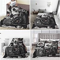 Vista 9 de Retro Cool Camera Collection Throw Blankets Flannel Blanket Warm Cozy Bed Blanket Lightweight Soft Blankets for Couch Sofa Bed Chair Home Decor