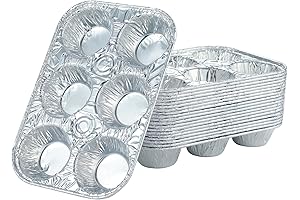 Favorite Muffin Tin: 6-Cup Aluminum Foil Muffin Pans for Perfect Cupcakes, Muffins and Mini Pies