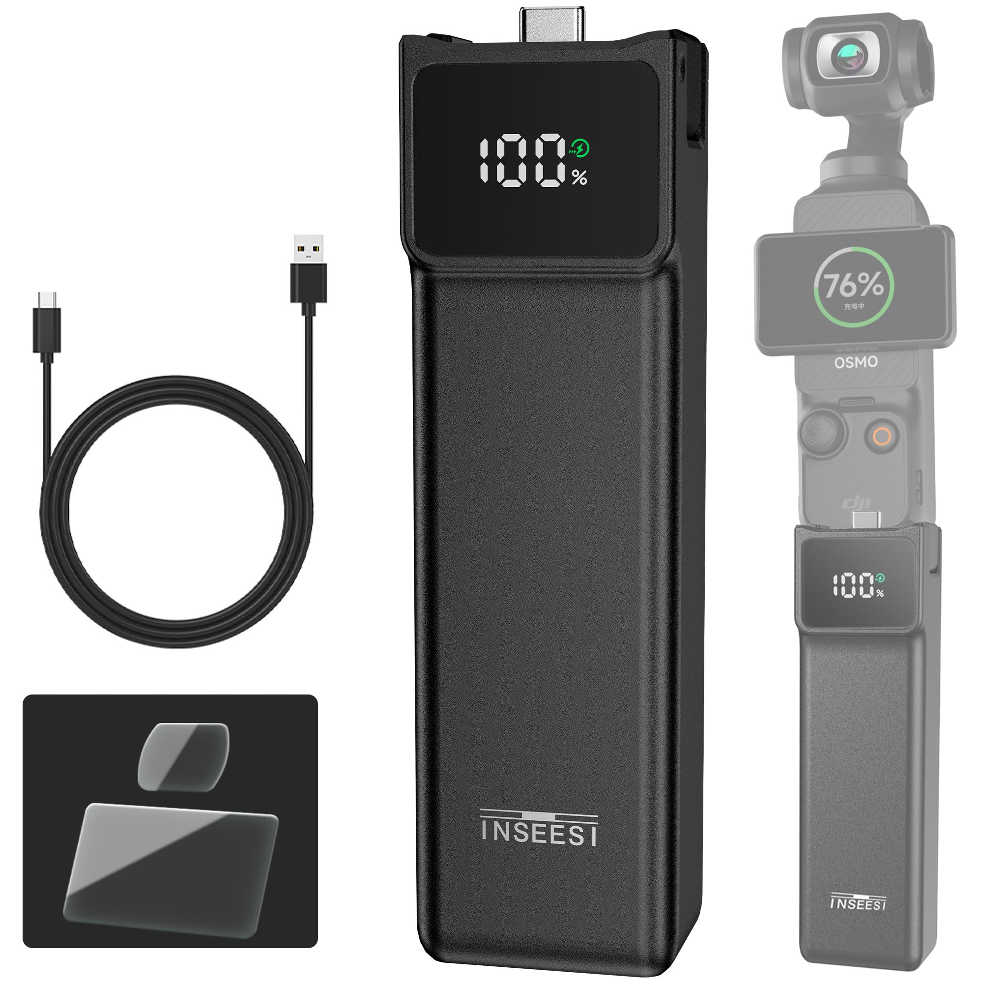 Battery Handle for DJI osmo Pocket 3 Battery Mobile Power Built-in 5000mAh 22.5W Reserved 1/4” Thread-image-26