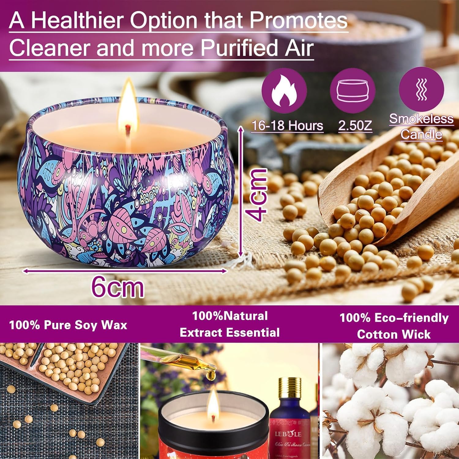 12 Pz Candele Profumate, Set Idee Regalo Donna Compleanno, Naturale Candela Profumata Cera di Soia per Festa Della Mamma, Regalo Maestre Fine Anno, Natale, Matrimonio, Doccia, Yoga