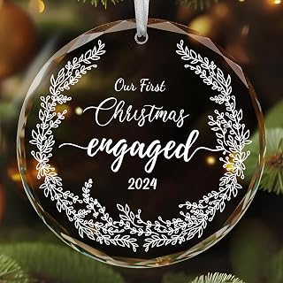 Engagement Gifts for Couples - Gifts for Newly Engaged Couples - Happy Engagement Gifts for Her, Women, Fiance, Bride to Be - Just Engaged Gifts for Her, Engagement Christmas Ornament 2024 Crystal