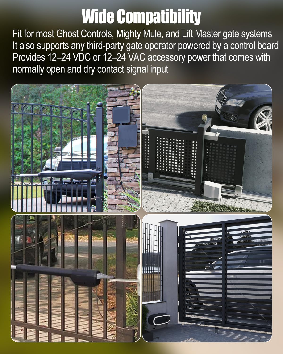 100 Ft Cable and Vehicle Exit Sensor Fit for Mighty Mule, Ghost Controls and LiftMaster Gate Openers, Driveway Sensor for Automatic Gate Vehicle Detection System