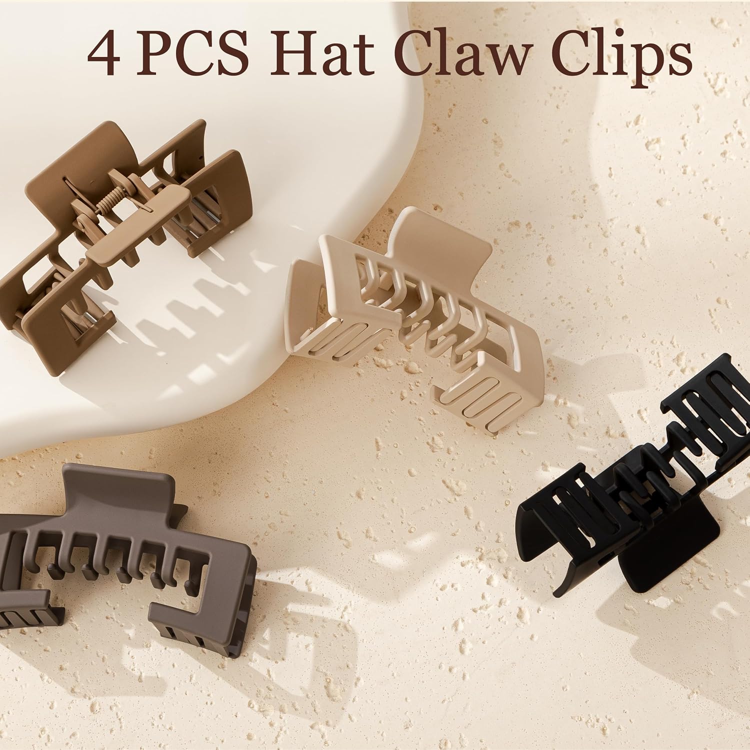 Sunolga 4PCS Hat Claw Clips for Women Hair Clips Baseball Cap Thick Hair