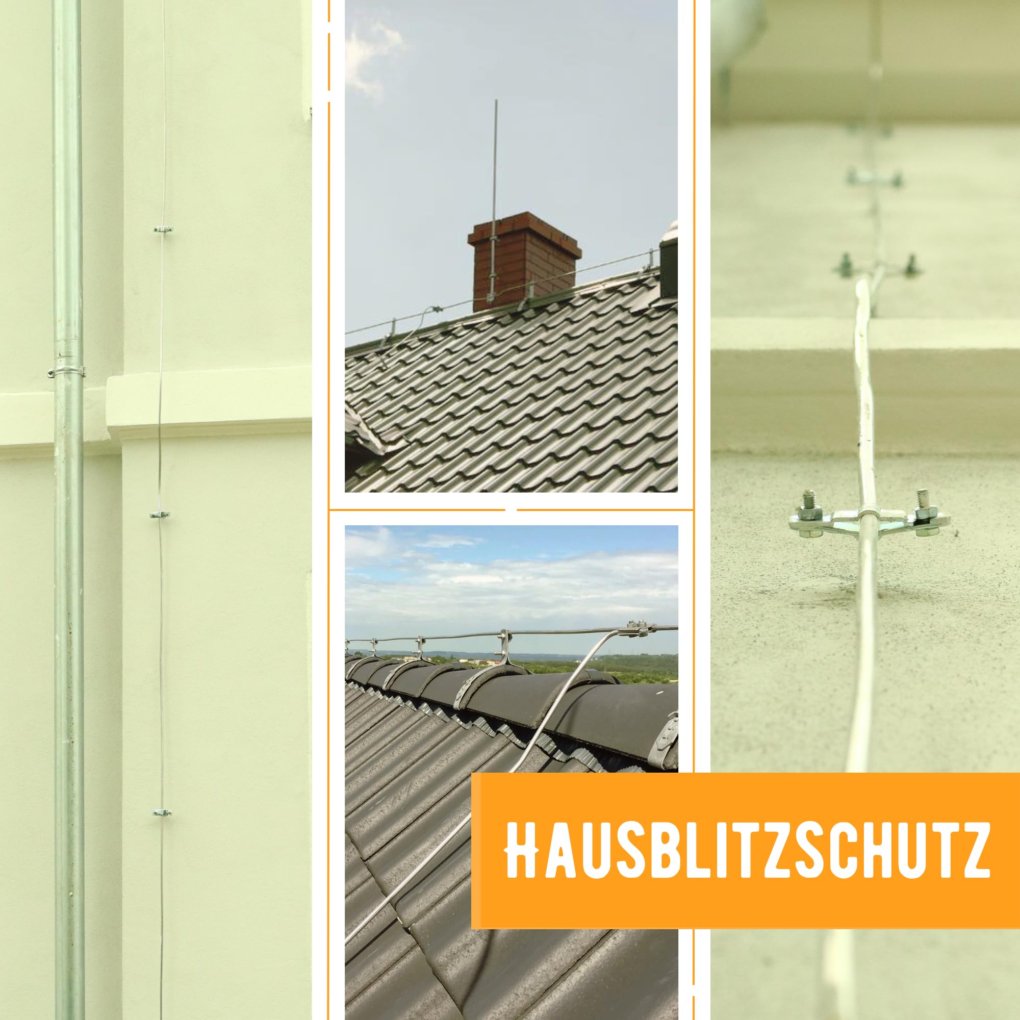 HausHeld® Aluminium Runddraht 8 mm 30 m für Blitzschutz | Aluminiumdraht für PV-Erdung und Dachmontage, wählbar nach Durchmesser und Länge