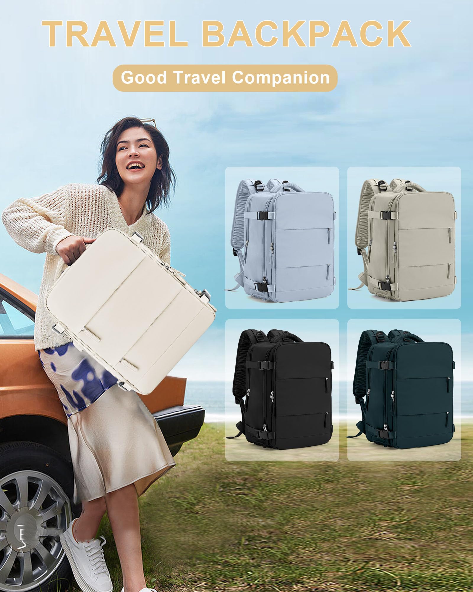 BJLFS Borse da Cabina per Ryanair 40x20x25 Bagaglio a Mano Zaino Borsa Zaino da Viaggio, Zaino da trekking,Zaino Easyjet 45x36x20,Zaino Casual per laptop da 14 pollici per scuola