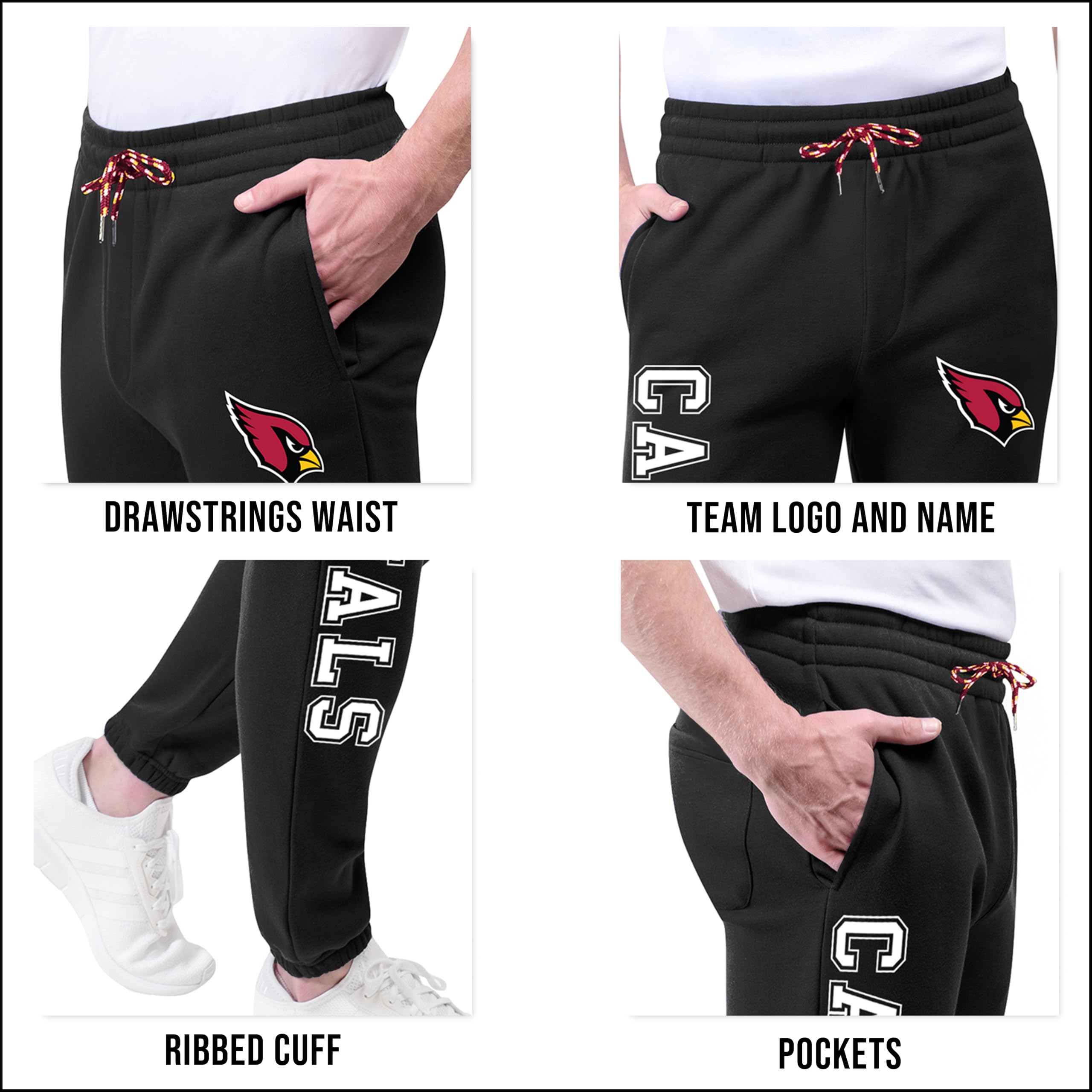 Icer Brands JFM2847F NFL Active Varsity Stripe Team Pantalon de Jogging en Polaire Vert Taille L