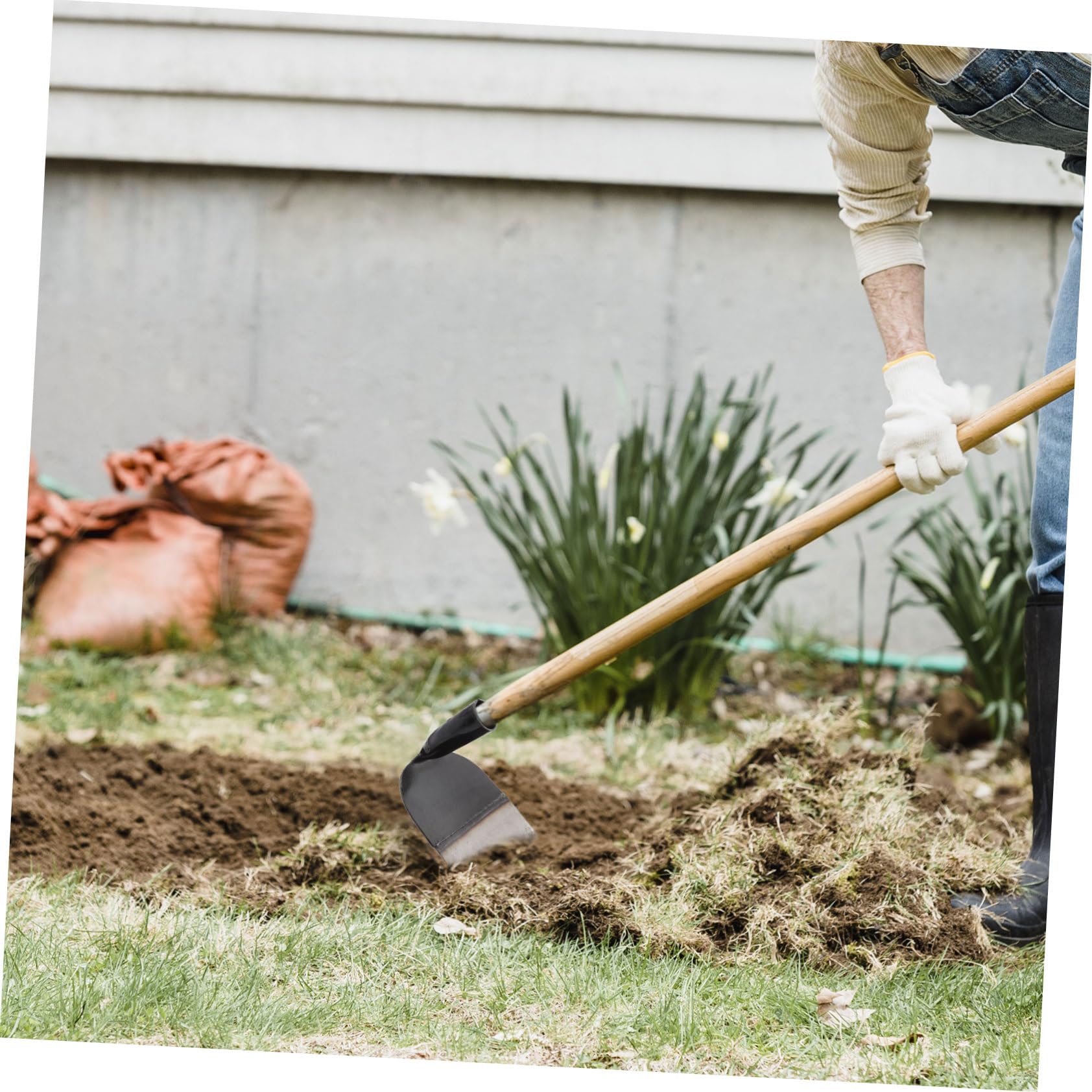 HOMSFOU Attrezzo da Giardino Zappetta in Acciaio per Diserbo Resistente Uso Manuale per Orto e Piantagione Verdure Strumento Solido per Cura Terreni e Rimozione Erbacce