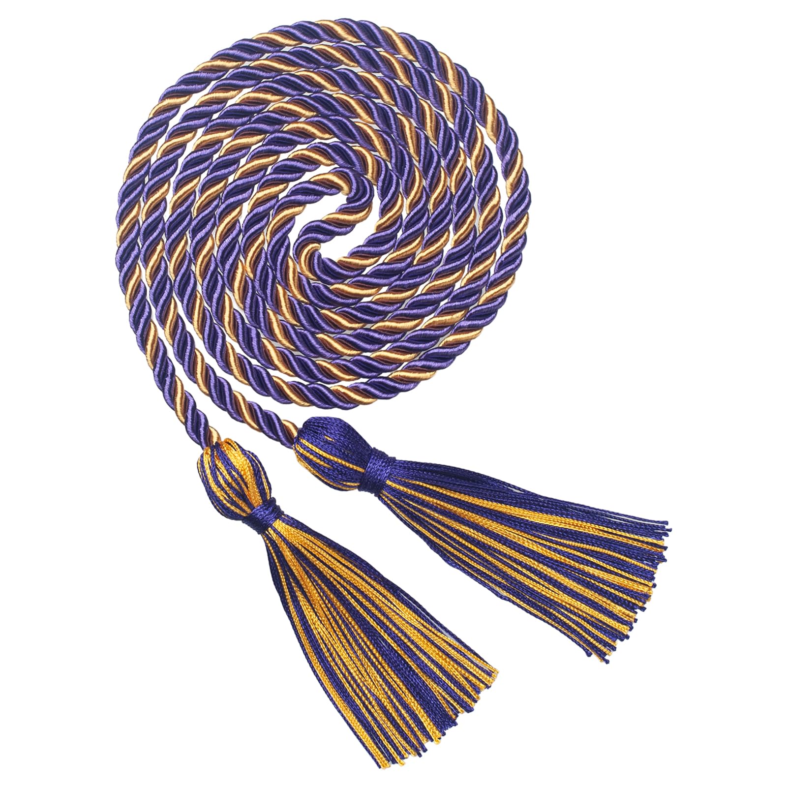 ONUPGO Purple Gold Graduation Cord, Graduation Honor Cords Rayon Braided Tassel Cord for 2026, 68" Polyester Yarn Long Robe Honor Rope for Graduation Students, Bachelor Gown